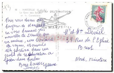 Le Quai des Belges w Marseillie — widok portu z łodziami i hotelami — édit. Mireille — Rewers