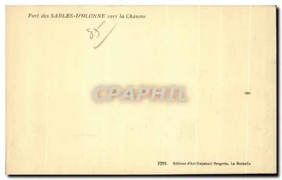 Port SABLES-D'OLONNE — widok ku Chaume — Wydawnictwo Sztuki Raymond Bergevin, La Rochelle, nr 3293 — Rewers