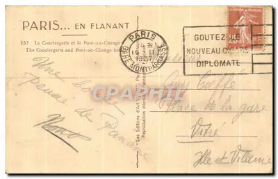 Paris — La Conciergerie et le Pont-au-Change — Les Éditions d'Art Montparnasse, n°152 — Reverso