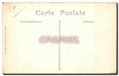 Tarjeta postal antigua Ciudad de Tardenois (Marne) La Halle — Reverso