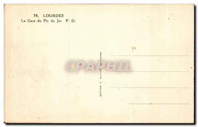 A Estação do Pic du Jer — Lourdes — Edição P. Ducat Lourdes, n°78 — Verso