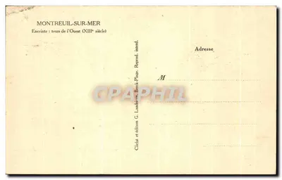 蒙特鲁瓦-苏尔-默尔 — 西部塔楼（13世纪） — G. Landrieu 出版，贝克-普拉日 — 背面