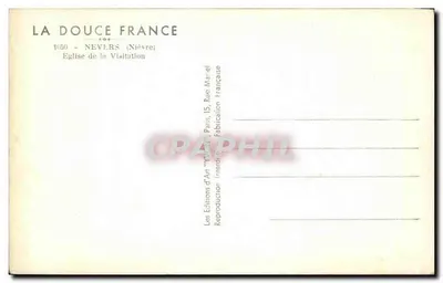 Igreja da Visitação — Nevers (Nièvre) — Edições de Arte 'Yvon' — Verso