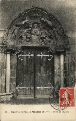 Saint-Pierre-le-Moutier (Nièvre) — Porta da Igreja — editor desconhecido, n° 36