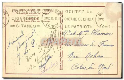 Estátua equestre de Joana d'Arc — Patras — Editor Patras, n° 500 — Verso