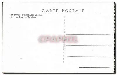 Grutas de Osselle — O Ponte e Terminal — Héliogravure Maccon — Verso