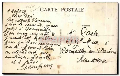 Le Pouliguen (Loire-Inf.) — Na Costa Falaise, Estudo de Rochas — F. Château, Nantes — Verso