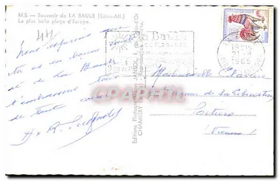 La Baule — Pamiątka z La Baule — Wydawnictwo Jansol — Rewers