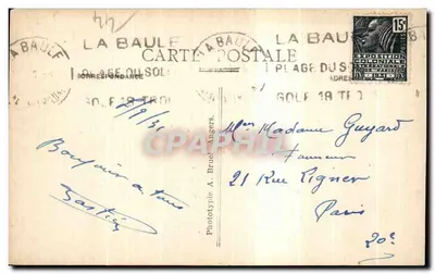Belweder w Parku Dryadów — La Baule-les-Pins (L.-Inf) — A. B. — Rewers