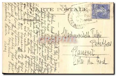 Le Pouliéuen — Uma avenida do Bois em direção aos Tenis — A. B. n° 651 — Verso