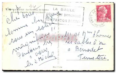 La Baule — O Daneling do Casino na Rua do Hotel Royal — Réel-Photo — Verso