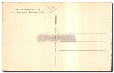 Stara pocztówka La Baule nad Morzem Ogólny widok z Pouliguen — Rewers