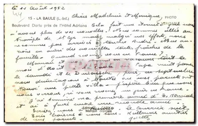 La Baule — Plage et promenade — Éditeur Caby — Verso