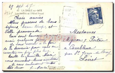 Hotel Royal — La Baule-sur-Mer — G. Gaby, wydawca — Rewers