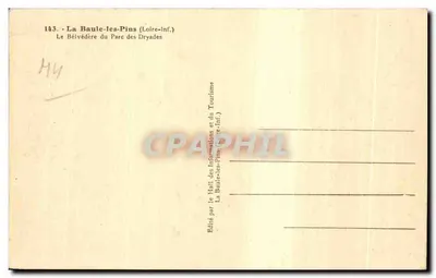 La Baule-les-Pins (Loire-Inf.) — Widok z belvederu w Parku Dryadów — Wydawca: Hala Informacji i Turystyki — Rewers