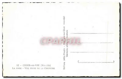 Croix-de-Vie (Vendée) — Vista tirada da Corniche — Edições Jéhly-Poupin — Verso