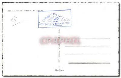 Le Puy-de-Dôme — Vista del observatorio — Edición Especial del Observatorio — Reverso