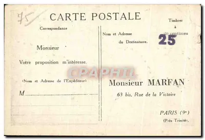 Paryż — Gara Saint-Lazare, Strona Cour du Hâvre i Rue d'Amsterdam — wydawca nie widoczny — Rewers