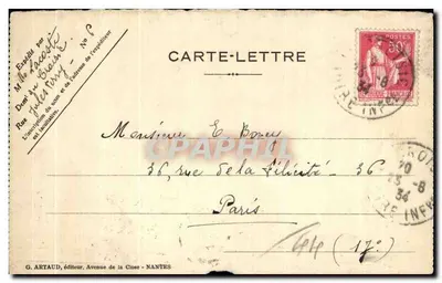 Le Croisic — Le Moulin de Pen-Avel — G. Artaud, éditeur — Rückseite