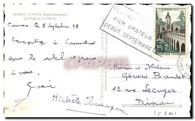 Cannes — Plaża i hotele — La Cigogne — Rewers