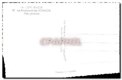 Monako — Ogólny widok — Wydawnictwo Art Munier, Nice — Rewers