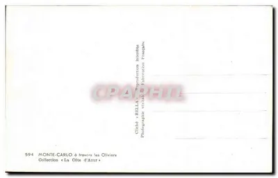 Monte-Carlo — widok przez oliwki — Cliché Rella — Rewers