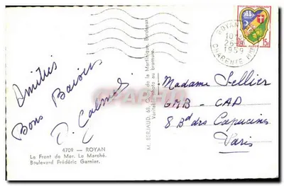 Royan — Vue panoramique du centre et de la plage — éditeur Tita — Verso