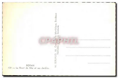 Royan — Front nad Morzem i jego Ogrody — M. BERAUD, 68, Cours de la Martinique, Bordeaux. — Rewers