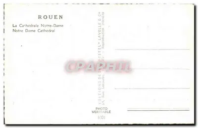 Rouen — Katedra Najświętszej Maryi Panny — Éditions Estel — Rewers