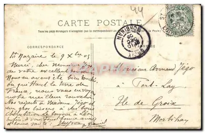 St-Nazaire — Auf der Mole — « La Normandie », in der Bucht, kehrt zum Hafen zurück — Rückseite