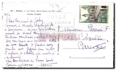 Nantes — La Porte Saint-Pierre du XVème siècle — éditeur Rooy — Verso