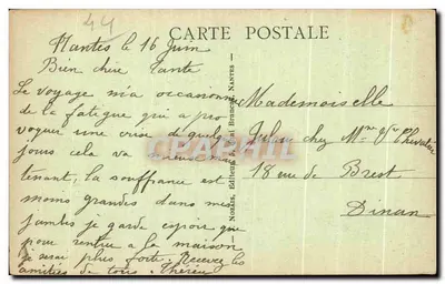 NANTES - A Poça do Castelo — editor Nozaïs, n° 150 — Verso