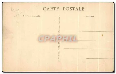 Les Spais — Widok zamku odbijającego się w jeziorze — J. Nozaïr, Nantes — Rewers
