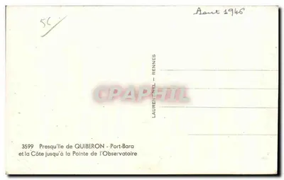 Quiberon Peninsula — Port-Bara and the Coast up to the Point of the Observatory — Laurent-Nel - Rennes, n° 3599 — Back