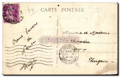 NANTES - Les Douves et les trois tours du Château de la Duchesse Anne — J. Nozais, éditeur — Verso