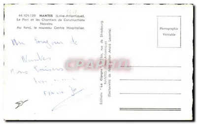 O Porto e os Estaleiros Navais — NANTES (Loire-Atlantique) — Edições 'La Cigogne' — Verso
