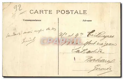 Forte do Mont-Valérien — Entrada Principal — Bilhete postal antigo n°016 — Verso