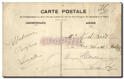 Bilhete postal antigo Gonfreville L'Orcher O Castelo Arredores de Harfleur — Verso