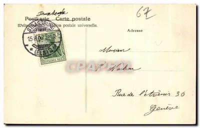 Estrasburgo - Monumento de Kleber — Ernest Naeher, n°157 — Verso