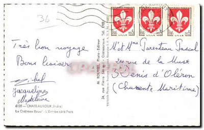 Zamek Raoul — Wejście z boku Parku — M. Roussel, Photo-Sénard, Châteauroux — Rewers