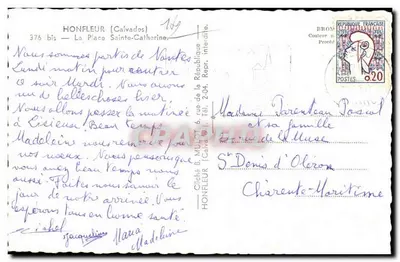 Praça do Mercado em Honfleur — editor Cliché B. MULOT, n° 109 — Verso