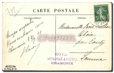 Przejazd po lodowcu Bosson — Payot frères, Chamonix, nr 19 — Rewers