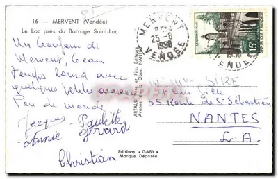 Jezioro obok Przezroczystego Mostu Saint-Luc — Mervent (Vendée) — Éditions Gaby — Rewers
