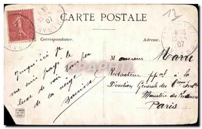 Paysan de l'Aveyron — portrait en extérieur — E. CARNEZÉ IMP.-EDIT. RODEZ n°498 — Verso