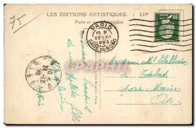 Paris - Os Jardins do Champ de Mars e o Pé da Torre Eiffel — Les Éditions Artistiques, n° 523 — Verso