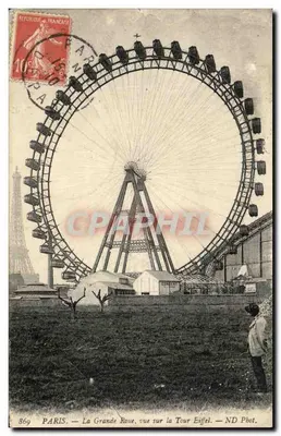 PARIS — La Grande Roue vue sur la Tour Eiffel — ND Phot. n°869