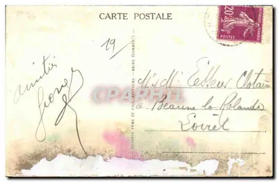 Gimel - La Grande Cascade — Corrèze — uitgever Guionne Père et Fils — Achterkant