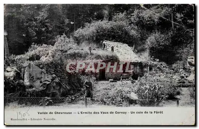 Bilhete postal antigo Vallee de Chevreuse L Ermite des Vaux de Cernay Un Coin de la