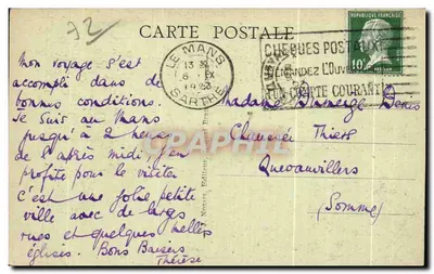 Le Mans - La Ábside de la Catedral — editor J. Nezars, n°22 — Reverso