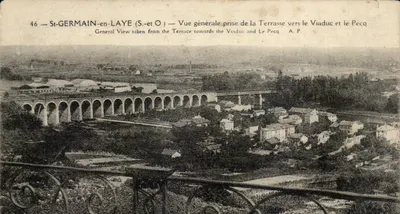 St-GERMAIN-en-LAYE (S.-et O.) — Ogólny widok z Terrasse w kierunku Viaduc i Pecq — A.P.